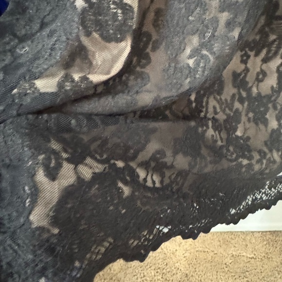 Talbots Womens Beige Black Lace Overlay Pencil MAXI Length Skirt NWT Formal 16 - Picture 2 of 7